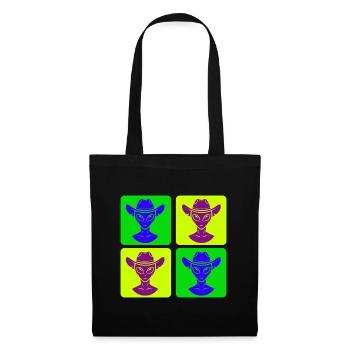 Alien Cowboy Pop Art Design - Tote Bag - black - Front