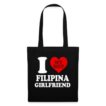 I Love My Filipina Girlfriend Funny Heart - Tote Bag - black - Front