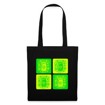 Design vintage de miel et d’abeilles - Sac en tissu - noir - Devant