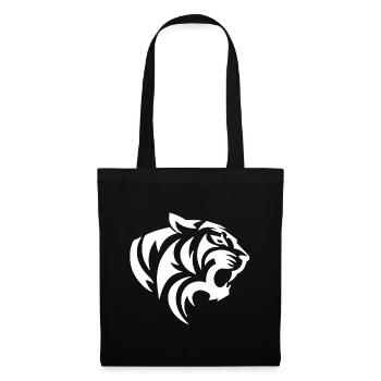 Tigre tribal blanc - Sac en tissu - noir - Devant