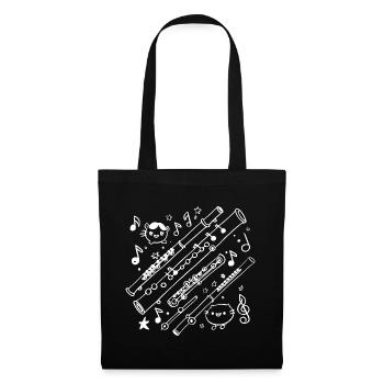 Flûte Cartoon Look - Sac en tissu - noir - Devant