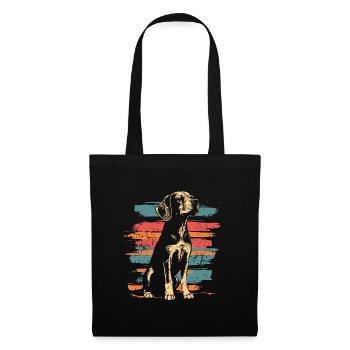 Beagle Vintage Retro - Stoffbeutel - Schwarz - Vorne
