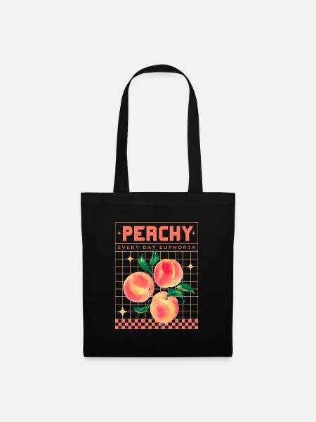 Peachy Euphoria – Retro Fruit Aesthetics - Tote Bag - black