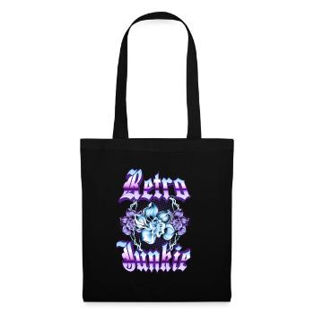Retro Junkie – 90s Gothic Floral Style - Tote Bag - black - Front