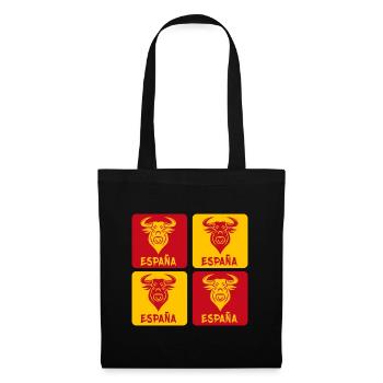 Espagne Taureau National Couleurs Design - Sac en tissu - noir - Devant