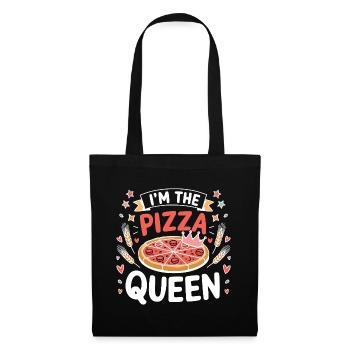 Je suis la reine de la pizza - Sac en tissu - noir - Devant