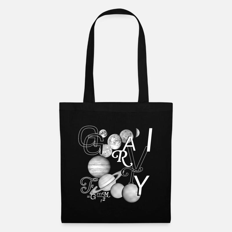 Typo-Kraft: Gravity in Style - Stoffbeutel - Schwarz