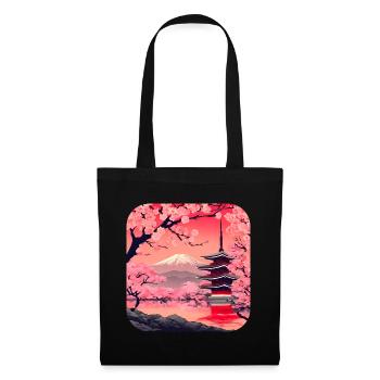 Asia Cherry Blossom Temple Holidays - Tote Bag - black - Front