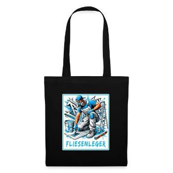Fliesenleger Design - Stoffbeutel - Schwarz - Vorne