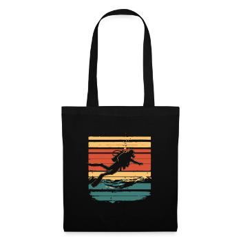 Plongée sous-marine Plongée Diving Diver Vintage - Sac en tissu - noir - Devant