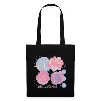 Regina Florum – Ausgefallenes Rosendesign - Stoffbeutel - Schwarz - Vorne
