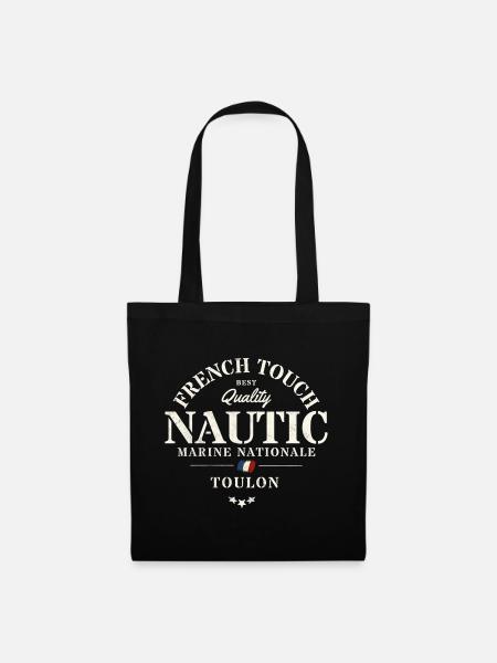 Authentisches maritimes Design von Toulon - Stoffbeutel - Schwarz