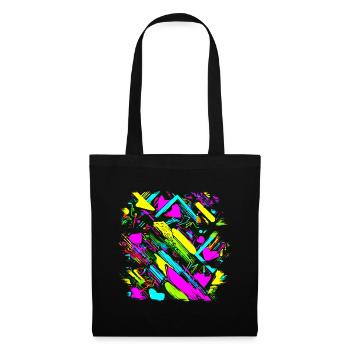 Neon Farben Bunt Kreativ Style Glow - Stoffbeutel - Schwarz - Vorne