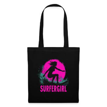 Surfeur Fille Surfeur Surf Surf Surfeur - Sac en tissu - noir - Devant