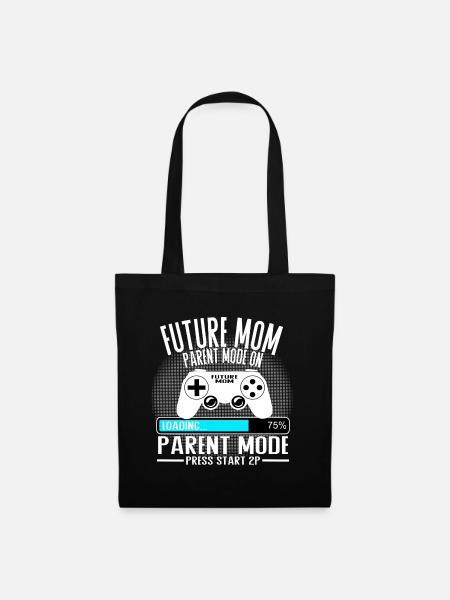 Future Mom – Parent Mode On - Stoffbeutel - Schwarz
