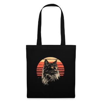 Norwegische Waldkatze Vintage - Stoffbeutel - Schwarz - Vorne