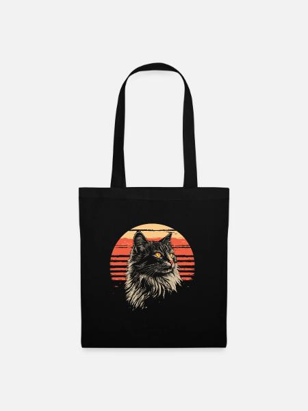 Norwegische Waldkatze Vintage - Stoffbeutel - Schwarz
