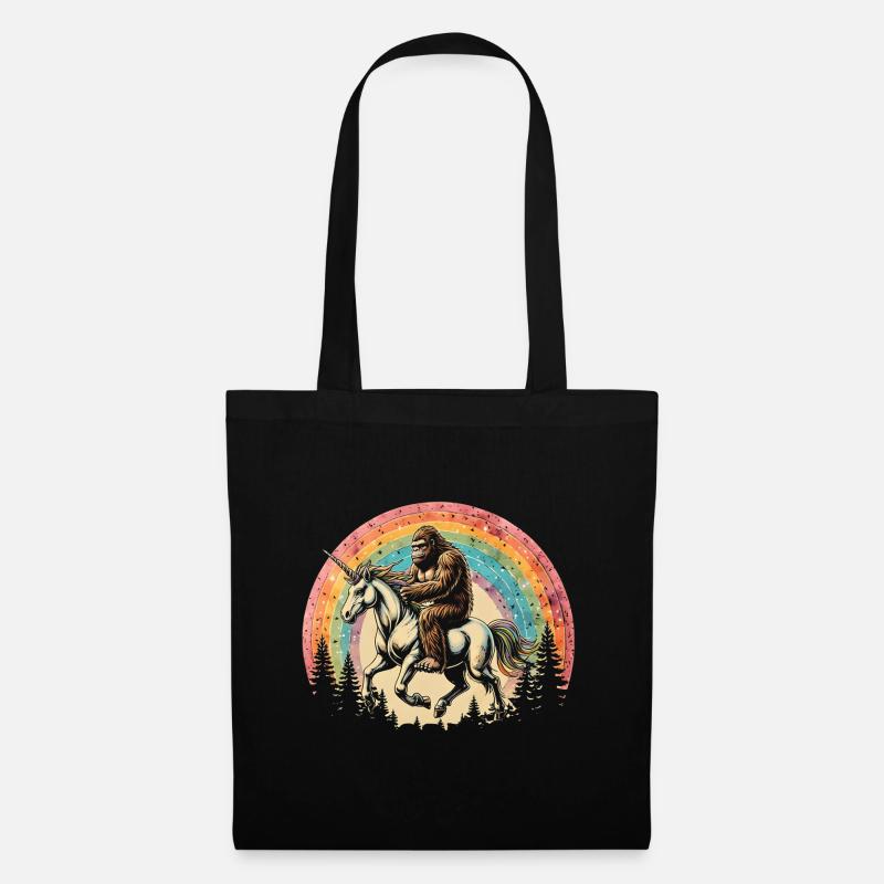 Bigfoot Regenbogen Einhorn - Stoffbeutel - Schwarz