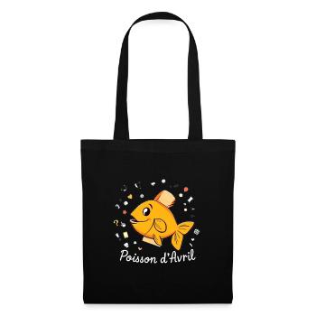 Poisson d'Avril - Orange Cartoon Fish - Tote Bag - black - Front