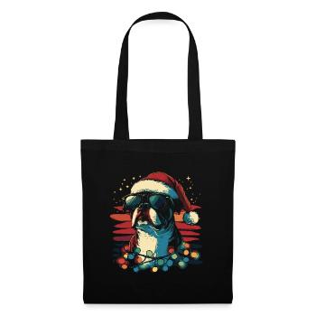 Cooler Boston Terrier Weihnachten - Stoffbeutel - Schwarz - Vorne