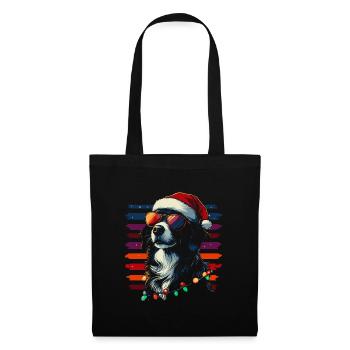Cool Border Collie Noël - Sac en tissu - noir - Devant