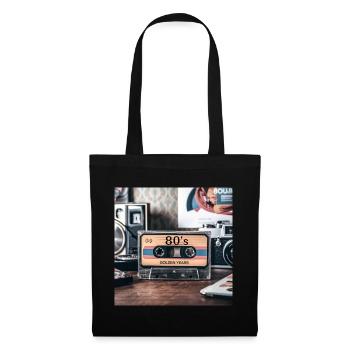 Années 80 - Sac en tissu - noir - Devant
