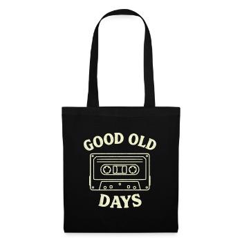 Cassette rétro – 80s 90s Idée cadeau Musique - Sac en tissu - noir - Devant