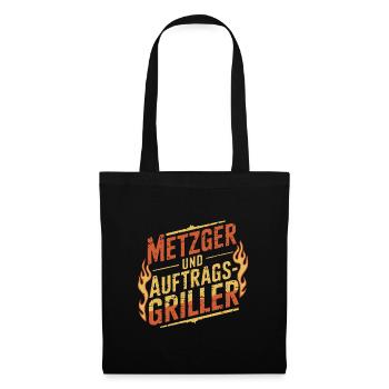 Metzger und Auftragsgriller - Stoffbeutel - Schwarz - Vorne