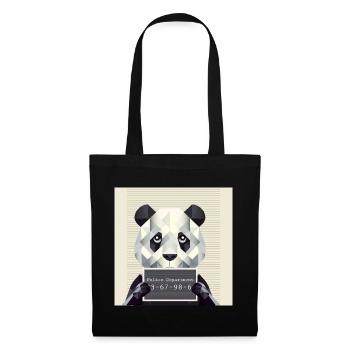 Panda Mugshot – Tierisch erwischt! - Stoffbeutel - Schwarz - Vorne