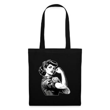 Femme forte confiante Rockabilly cadeau - Sac en tissu - noir - Devant