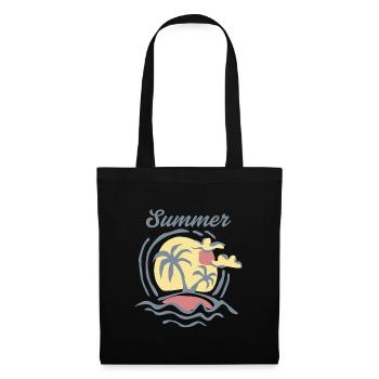 Tropical Summer Sunset Landscape - Tote Bag - black - Front