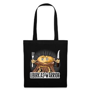 Leberkas Warrior – Deftiger Food Humor - Stoffbeutel - Schwarz - Vorne