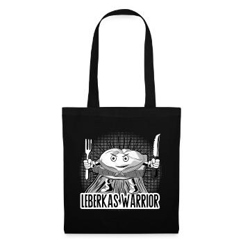 Leberkas Warrior – Deftiger Food Humor - Stoffbeutel - Schwarz - Vorne