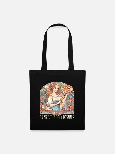 La pizza è l'unica risposta Regalo divertente - Borsa di stoffa - nero