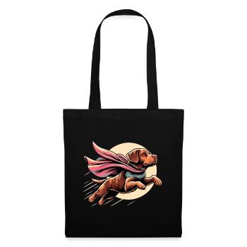 Super chien labrador brun Labi Labbi cadeau - Sac en tissu - noir - Devant