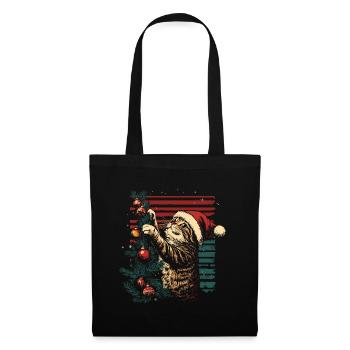 Cat Christmas Fairy Lights Christmas Tree - Tote Bag - black - Front