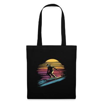 Woman skiing vintage - Tote Bag - black - Front