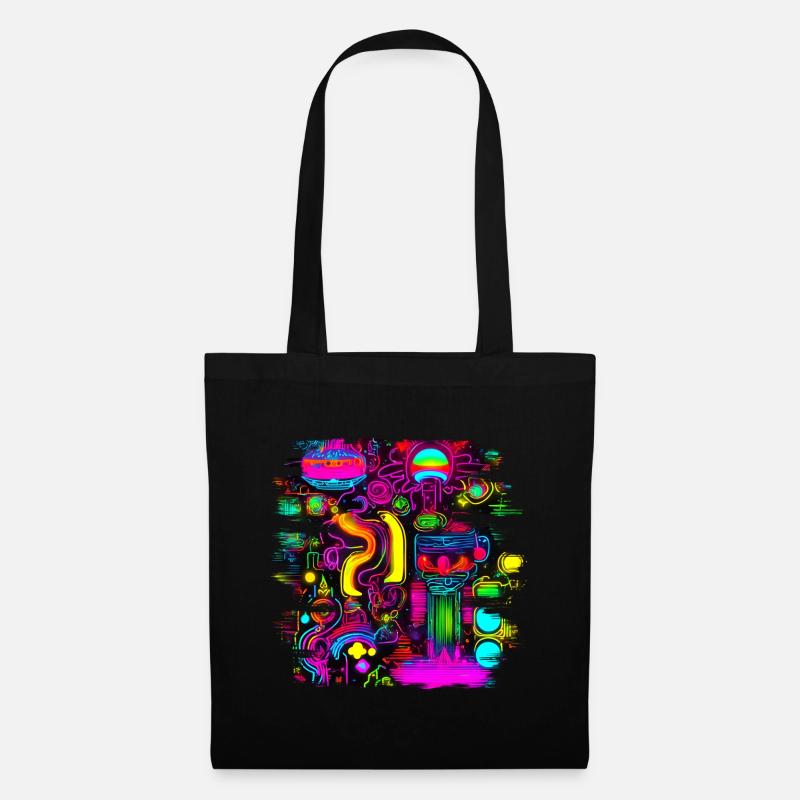 Neon Fluorescent UV Electro Music Party - Stoffbeutel - Schwarz