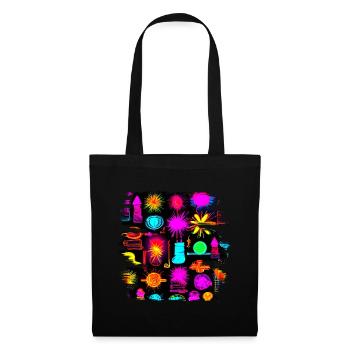 Neon Colorful Glow Party Electro - Stoffbeutel - Schwarz - Vorne