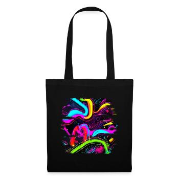 Neon Style 80s Retro Party Color Glow - Tote Bag - black - Front