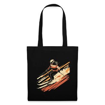 Woman skiing vintage - Tote Bag - black - Front