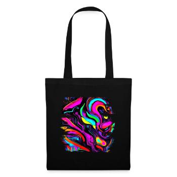 Neon Farben Bunt Kreativ Style Glow - Stoffbeutel - Schwarz - Vorne
