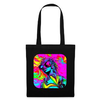Neon Funky Pop Star Glow Party - Stoffbeutel - Schwarz - Vorne