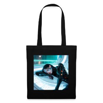 N-dless Nights: Sleeping cyberpunk girl - Tote Bag - black - Front