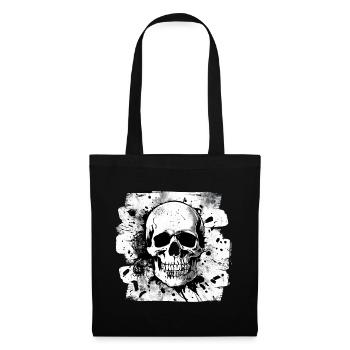 Totenkopf Heavy Metal Rocker Tattoo - Stoffbeutel - Schwarz - Vorne