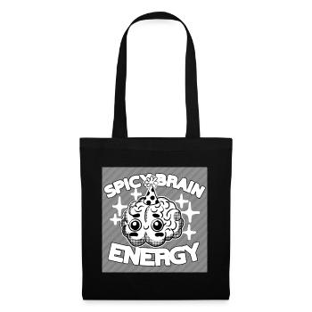 Spicy Brain Energy – ADHD Chaos Humor - Stoffbeutel - Schwarz - Vorne