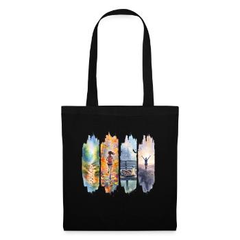 Running Girl Geschenk Laufmädchen Motivation - Stoffbeutel - Schwarz - Vorne