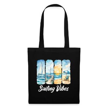 Sailing Vibes – Feel the Ocean - Tote Bag - black - Front