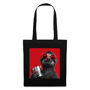 Sloth with sunglasses and espresso maker - Tote Bag - black - Front