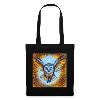 Glowing owl in flight - Tote Bag - black - Front
